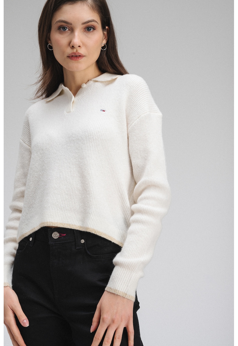 Pulover polo din amestec de lana