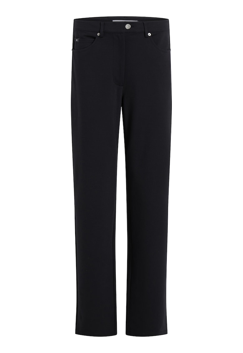 Pantaloni drepti cu talie medie - Negru