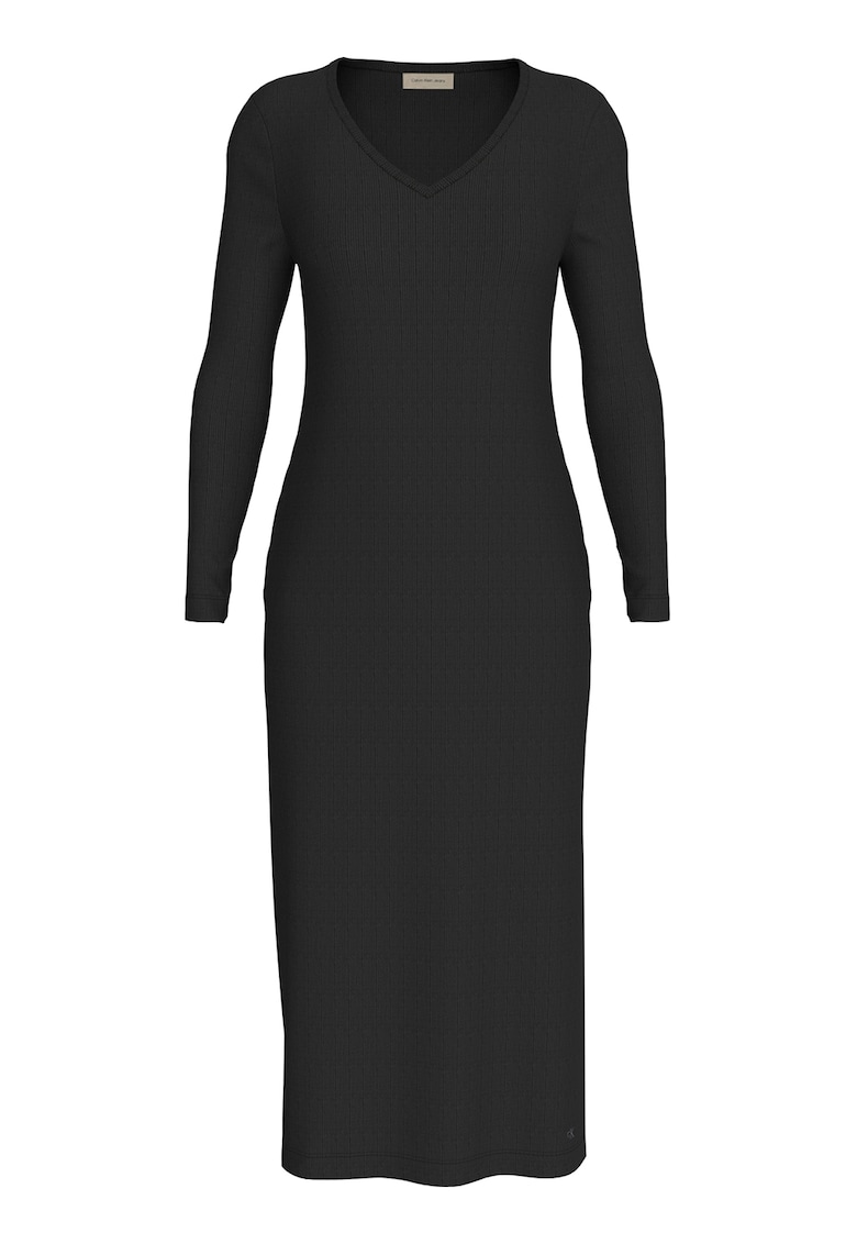 Rochie cu decolteu in V si slit lateral