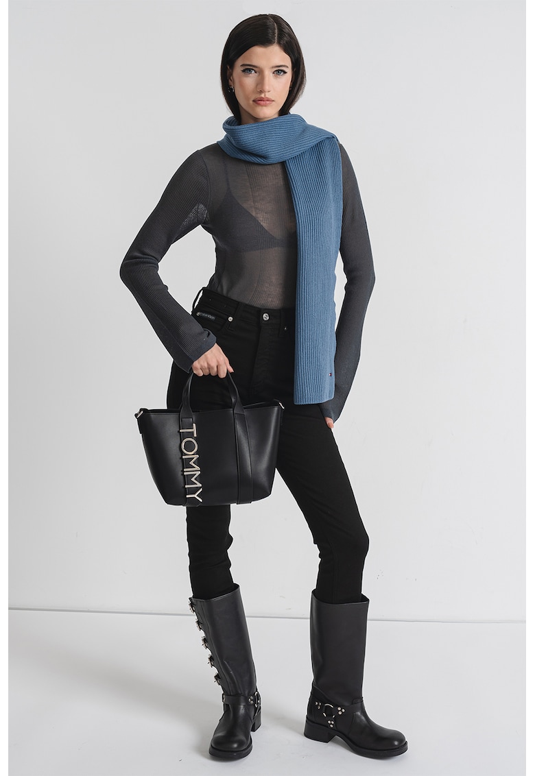 Pulover transparent cu maneci lungi