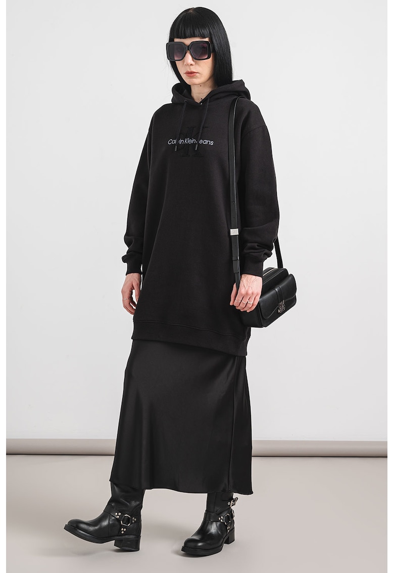 Rochie de bumbac organic cu gluga si logo