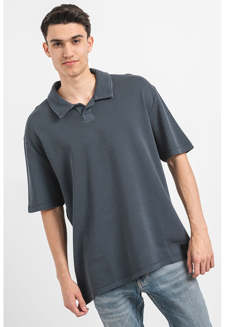 Tricou polo cu aspect texturat