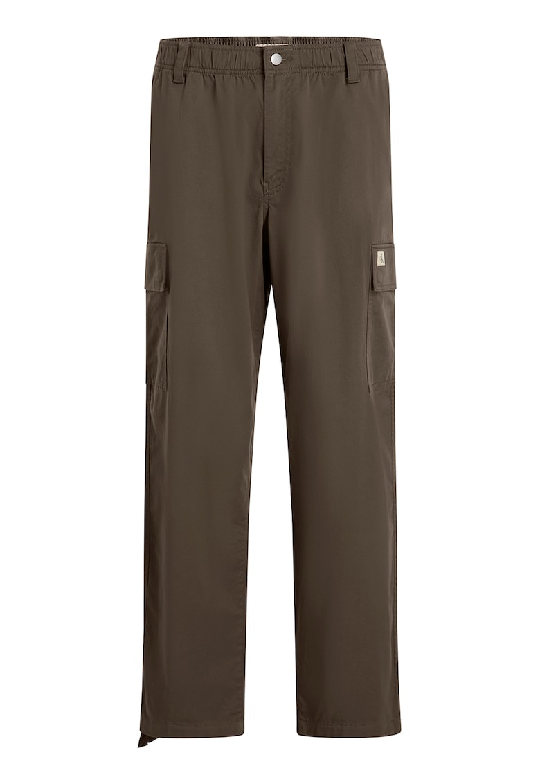 Pantaloni cargo cu talie medie - Maro deschis