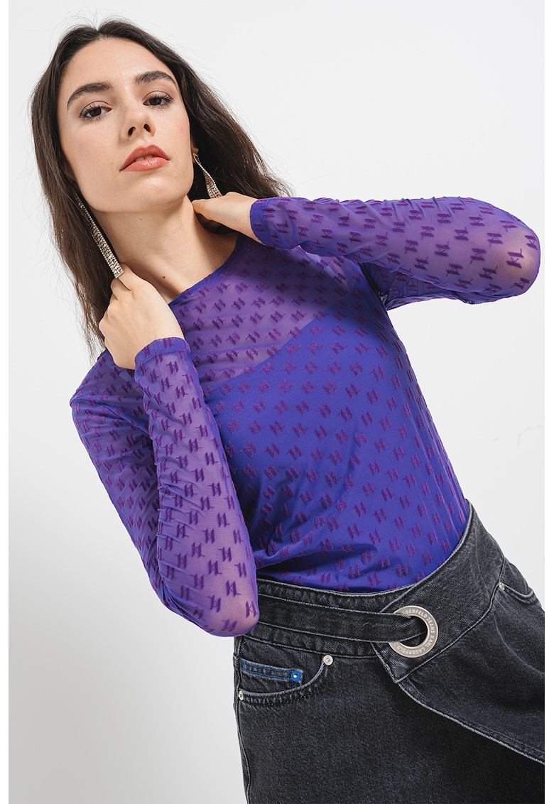 Bluza slim fit cu model logo
