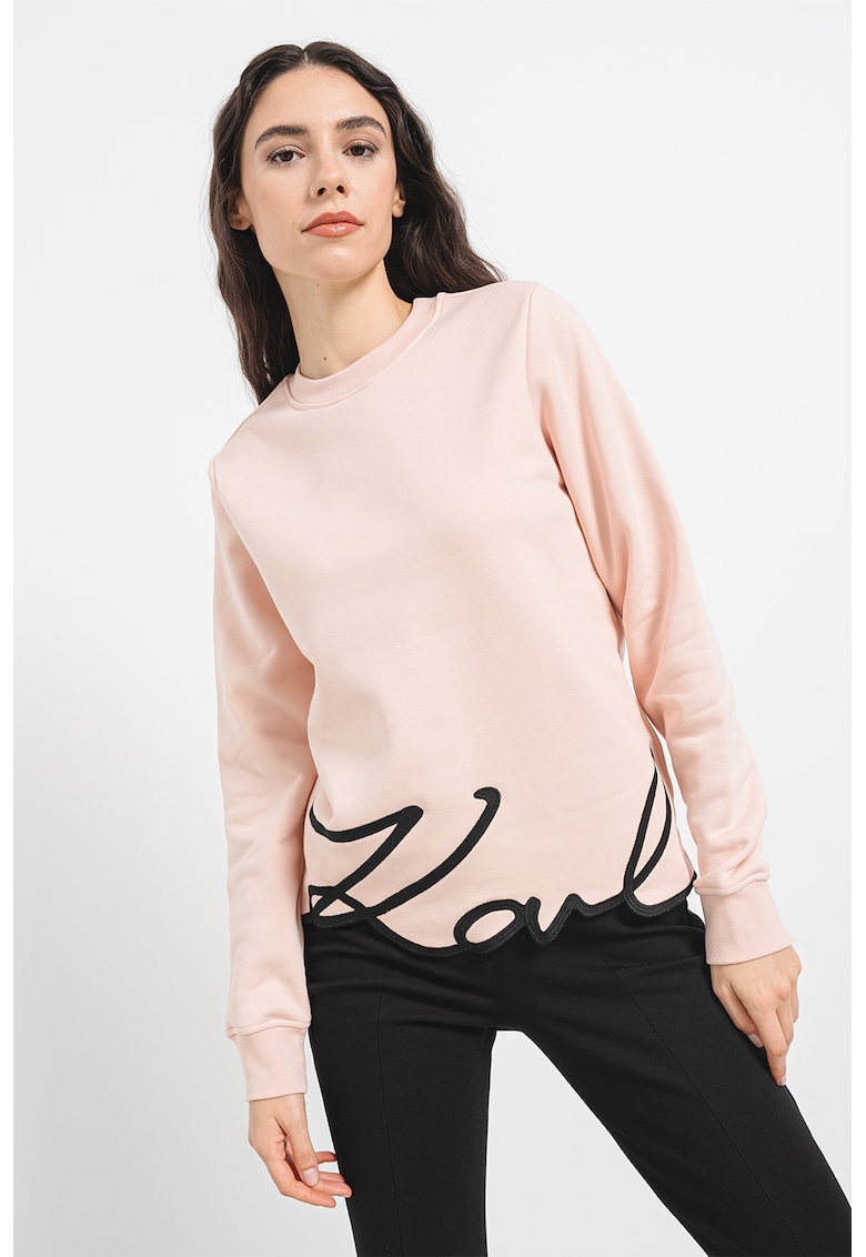 Bluza de trening din amestec de bumbac organic cu logo brodat