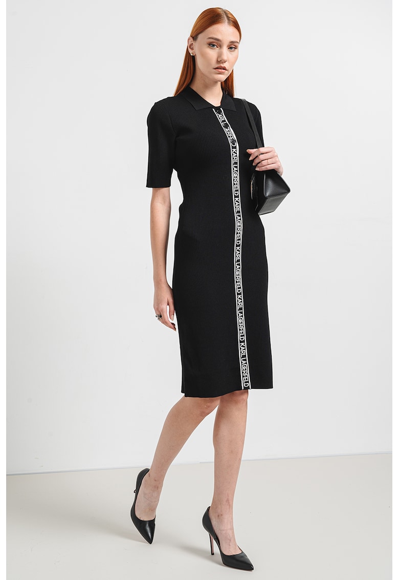 Rochie polo striata tricotata