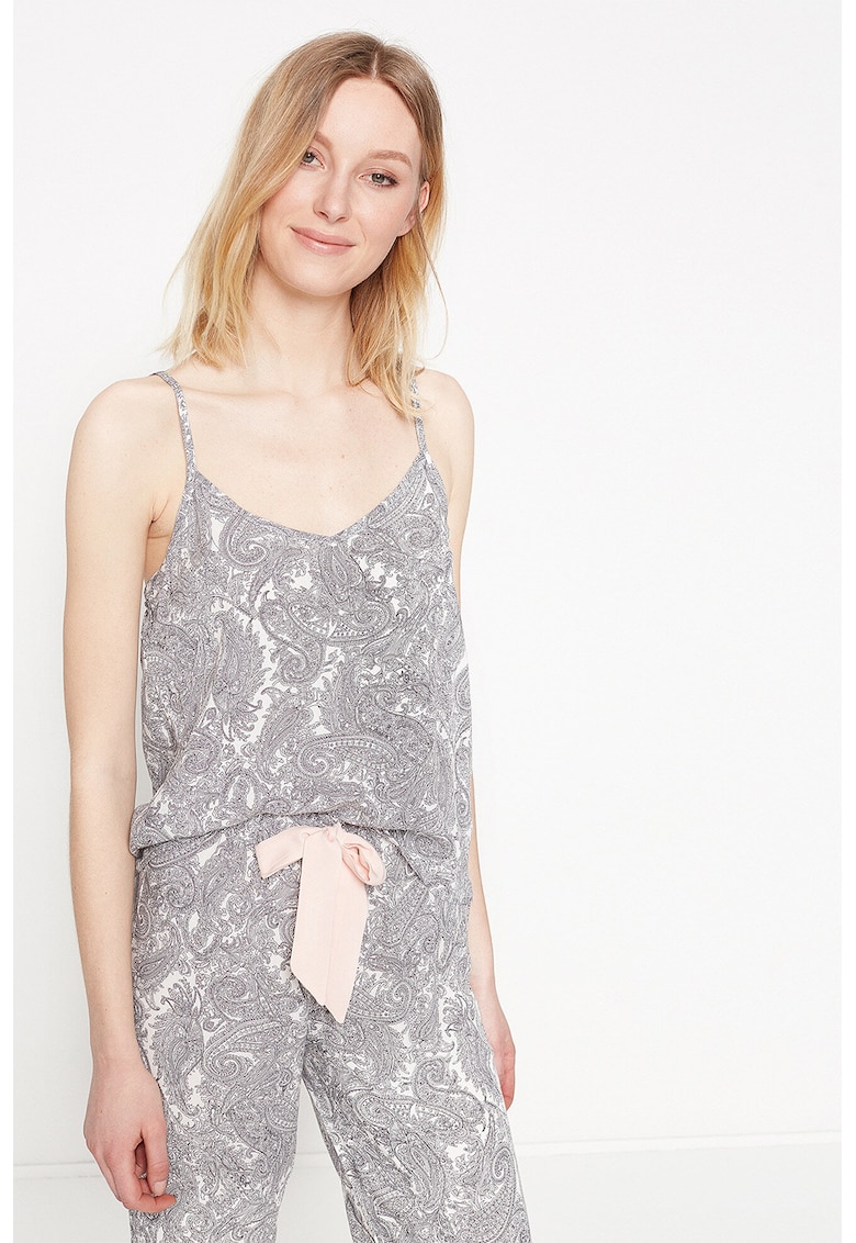 Bluza fara maneci cu imprimeu paisley