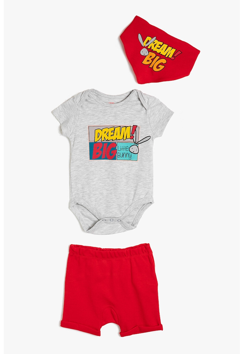 Set de body - pantaloni scurti si chiloti din bumbac - 3 piese
