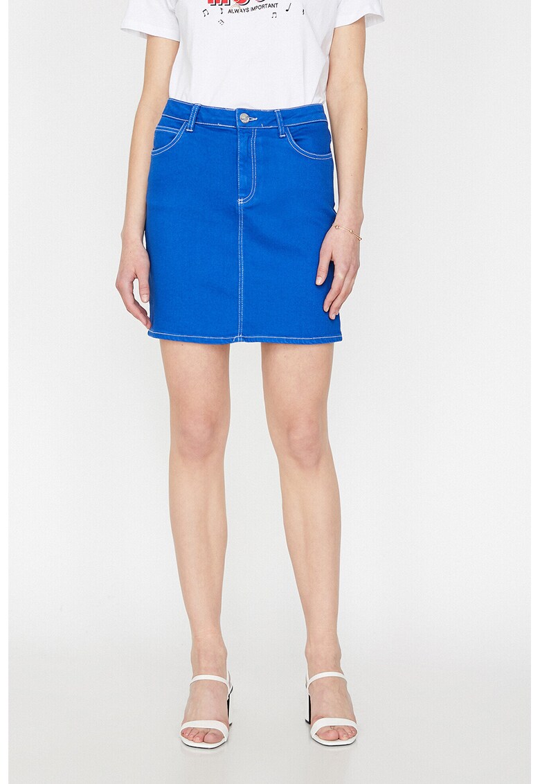 Fusta mini dreapta din denim
