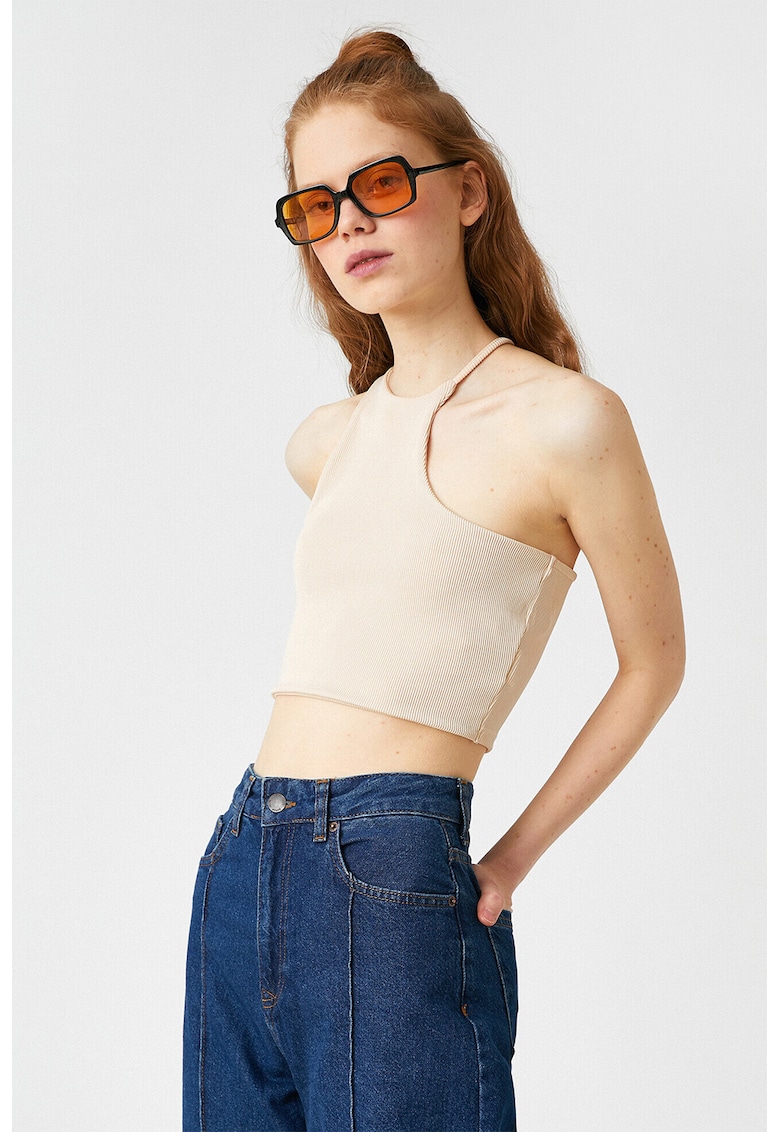 Top crop cu aspect striat