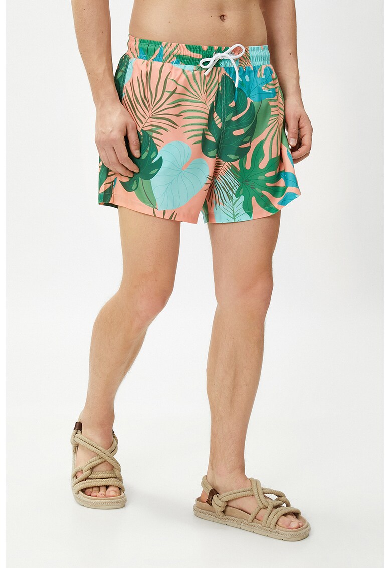 Pantaloni scurti de baie cu imprimeu tropical