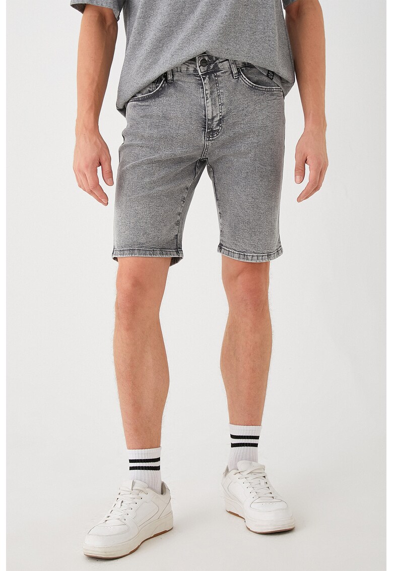 Bermude din denim cu talie medie