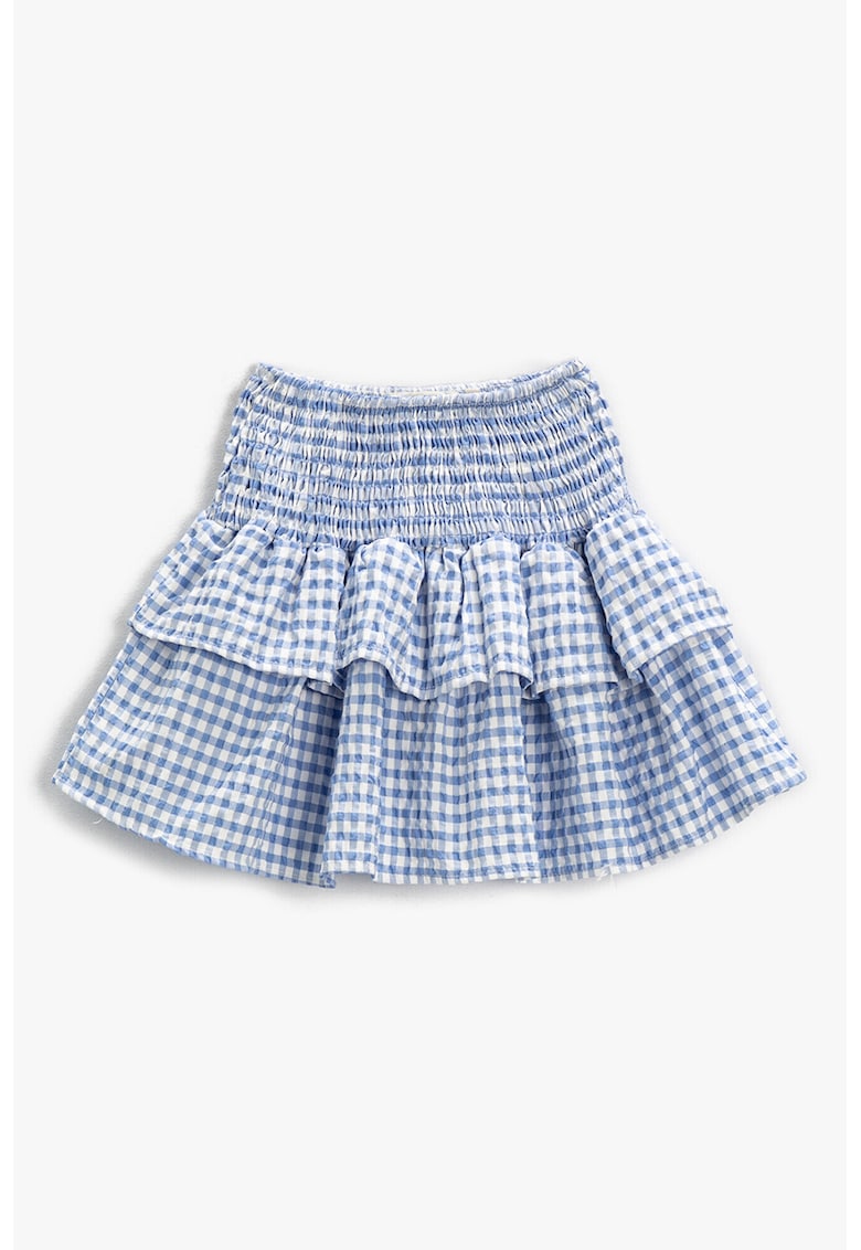 Fusta cu volane si model houndstooth