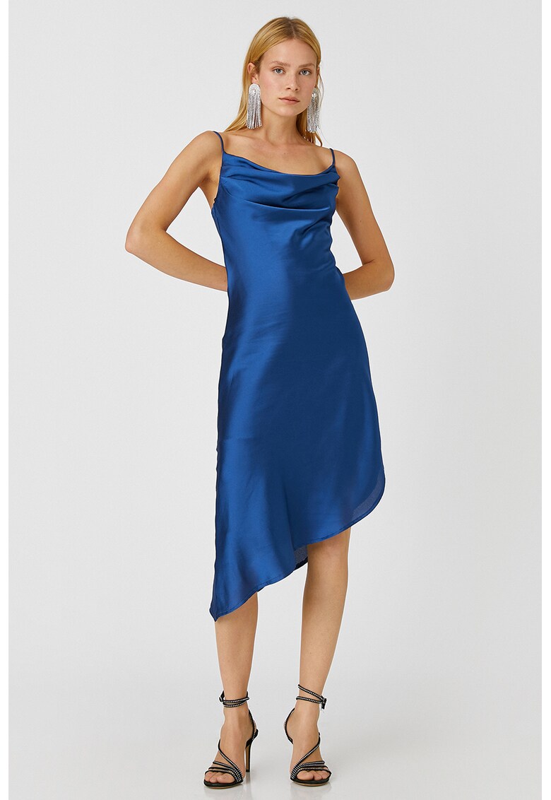 Rochie de satin cu model asimetric
