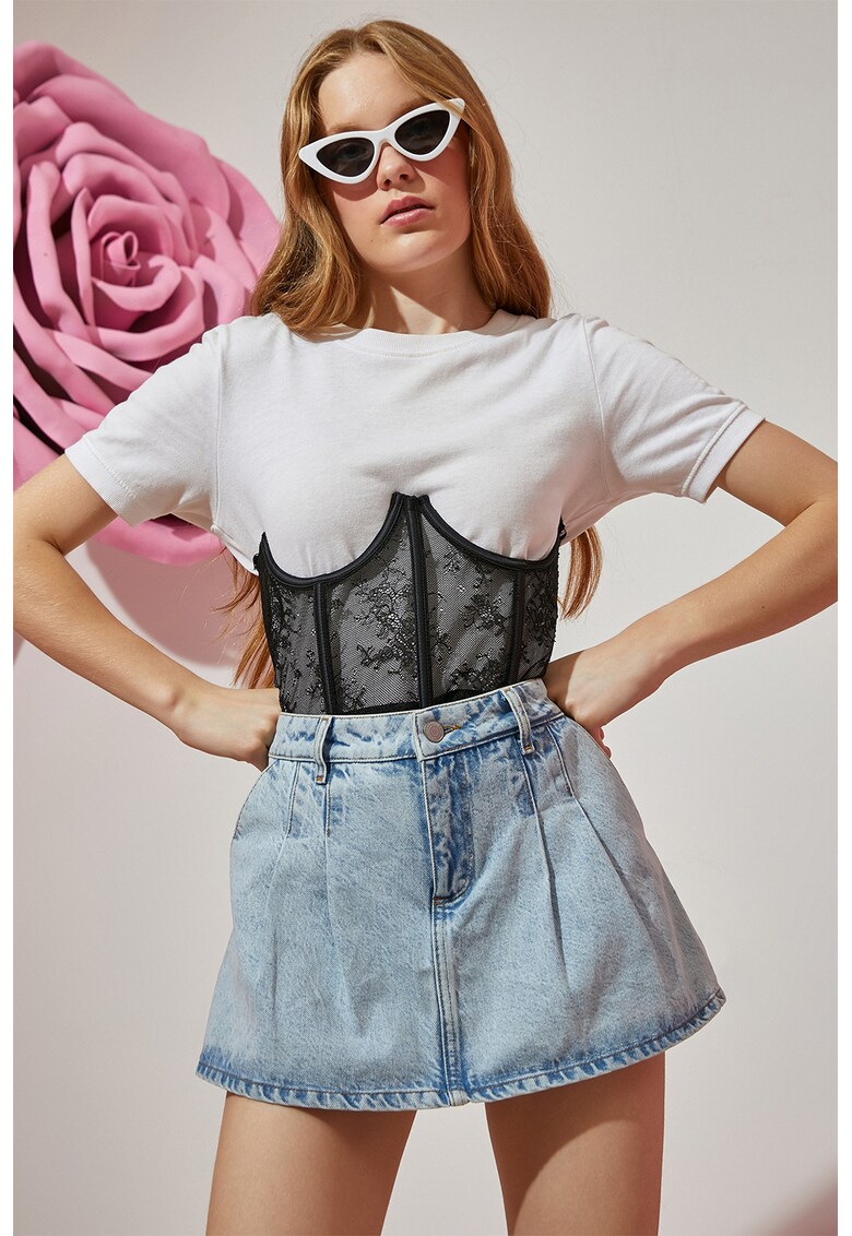 Corset de dantela cu fermoar
