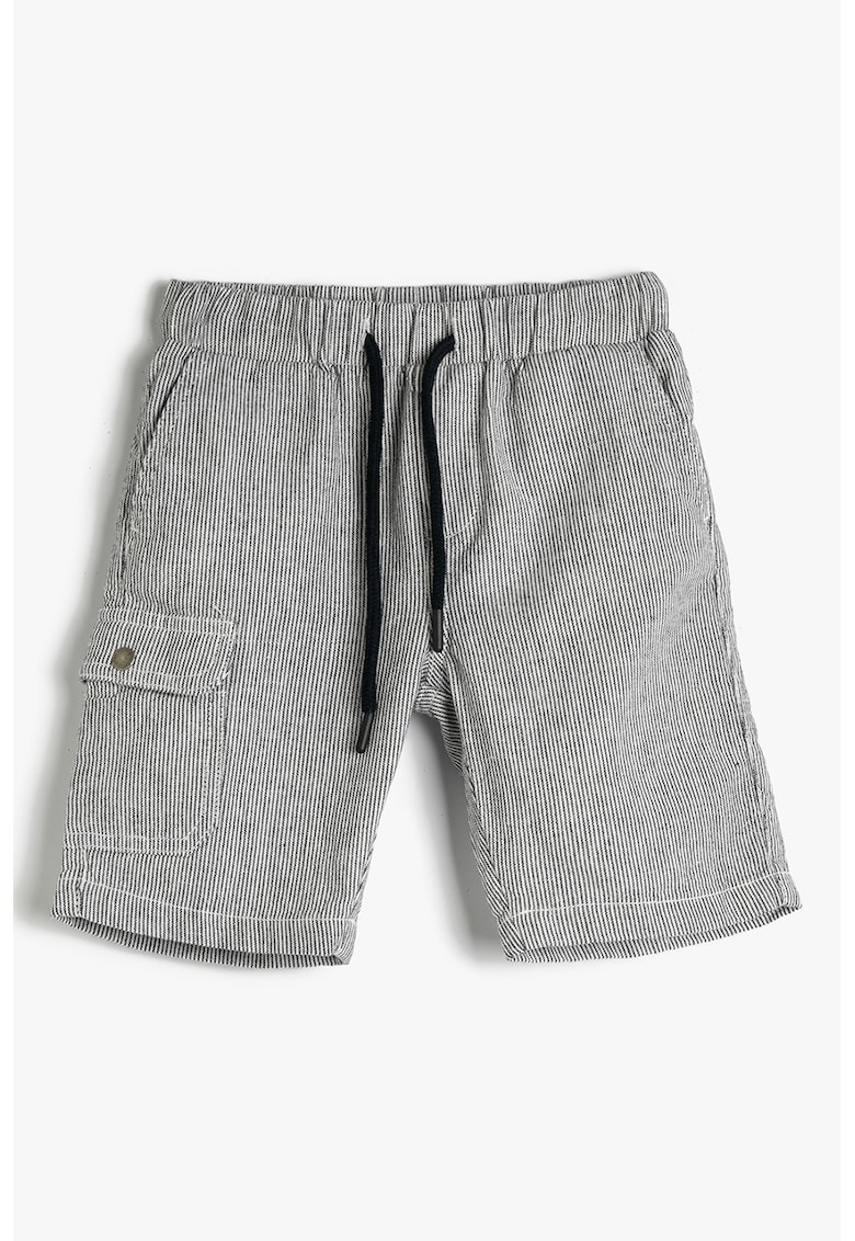 Pantaloni scurti din amestec de bumbac - in dungi - cu snur