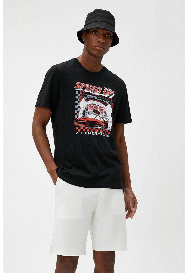 Pantaloni scurti de trening din bumbac cu snur de ajustare