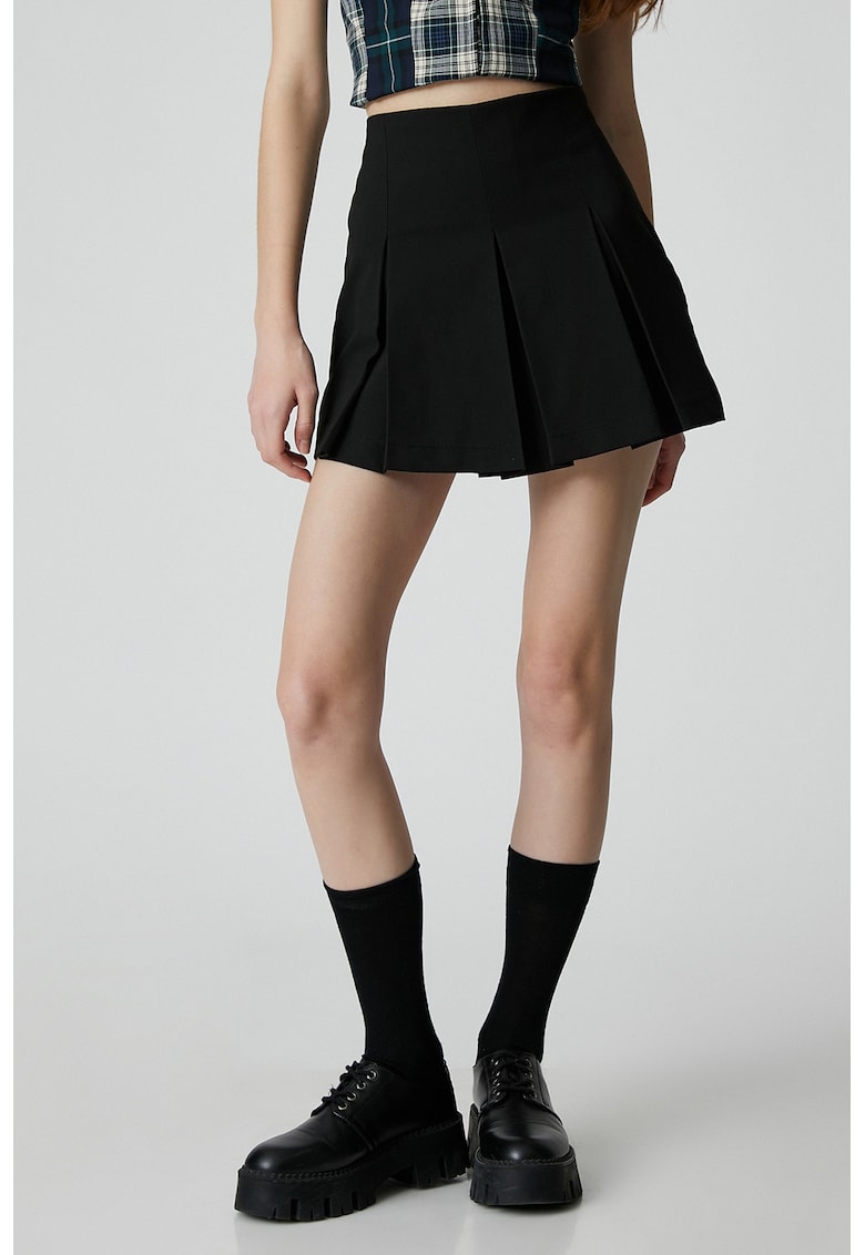 Fusta mini slim fit cu pliuri