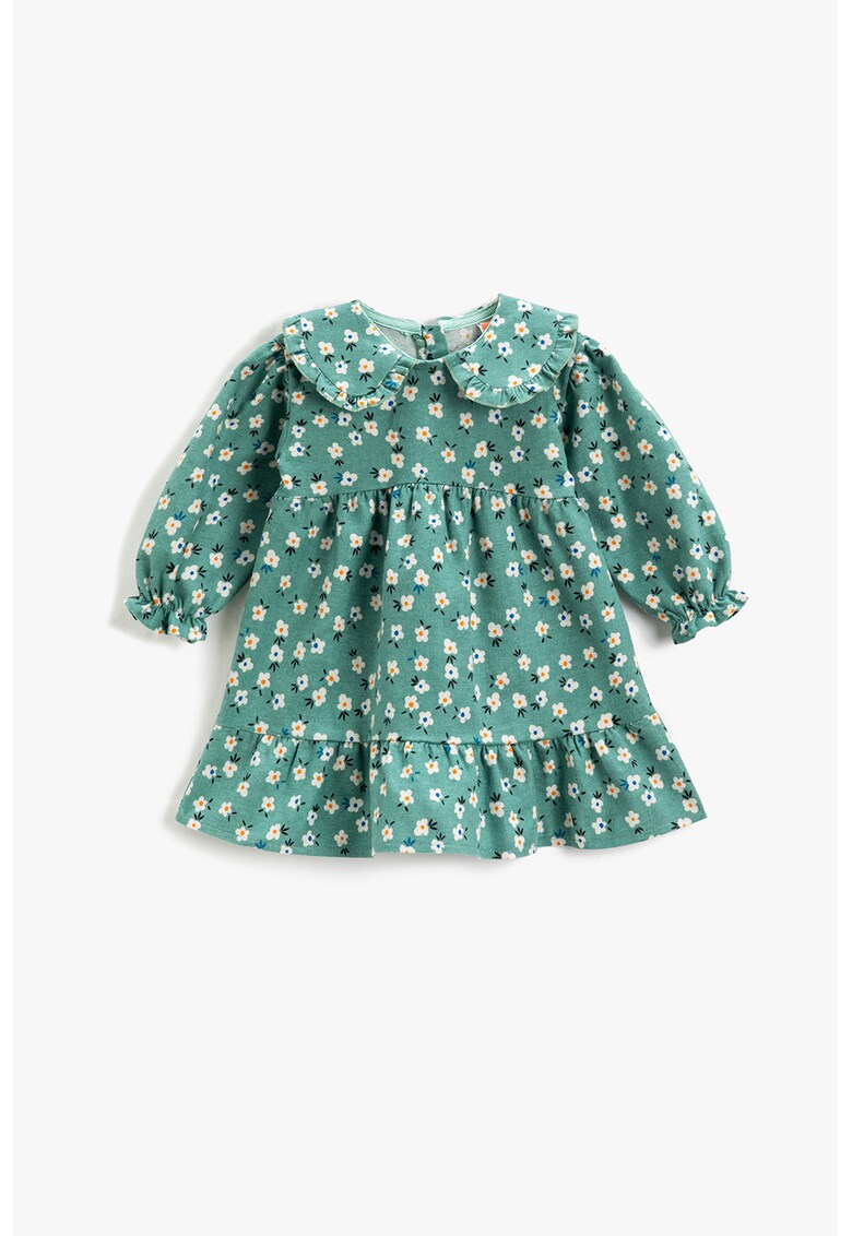 Rochie cu imprimeu si guler baby doll
