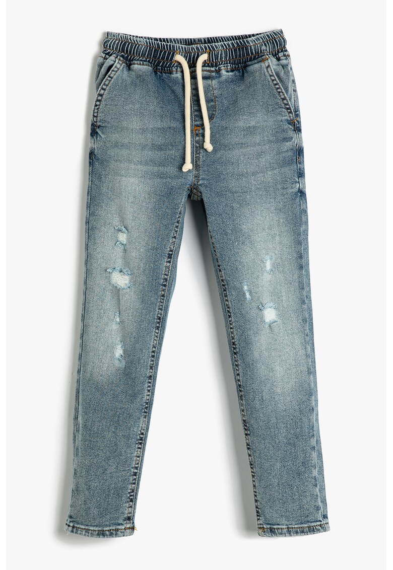 Pantaloni jogger din denim cu detalii deteriorate