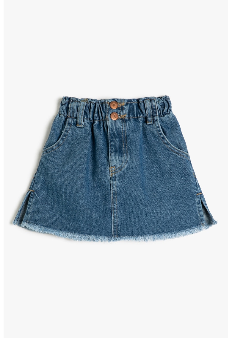Fusta de denim cu croiala in A
