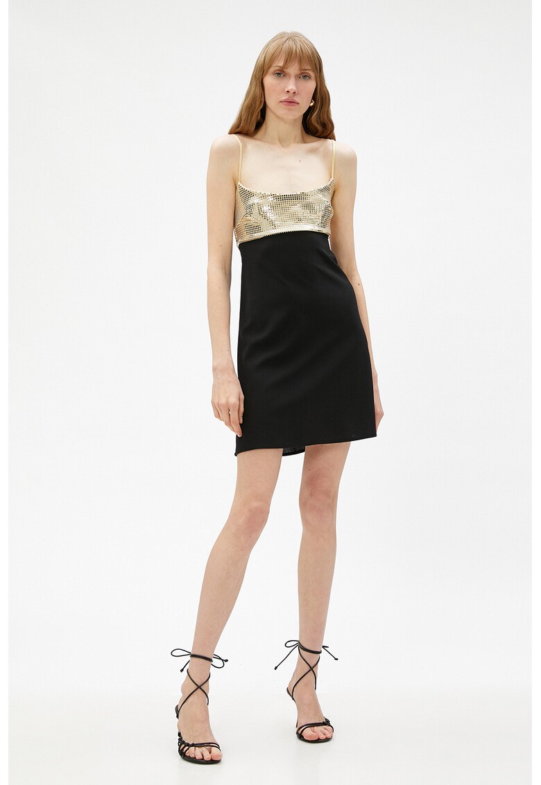 Rochie mini cu aplicatii metalizate