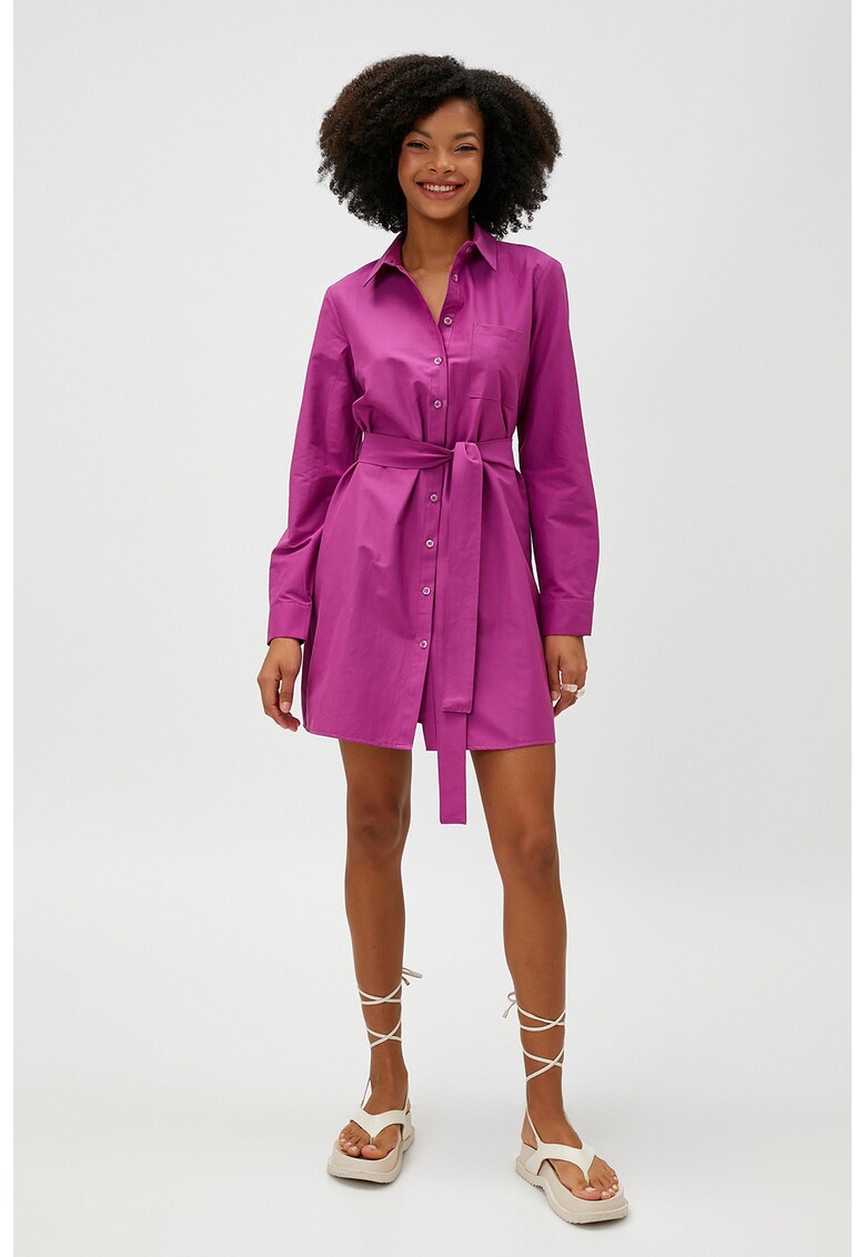 Rochie-camasa cu cordon in talie