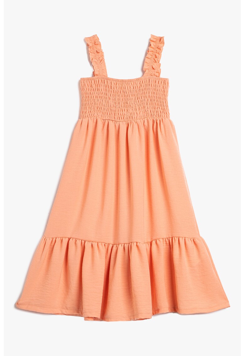Rochie midi cu terminatie cu volan