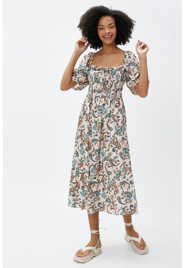 Rochie midi cu imprimeu paisley