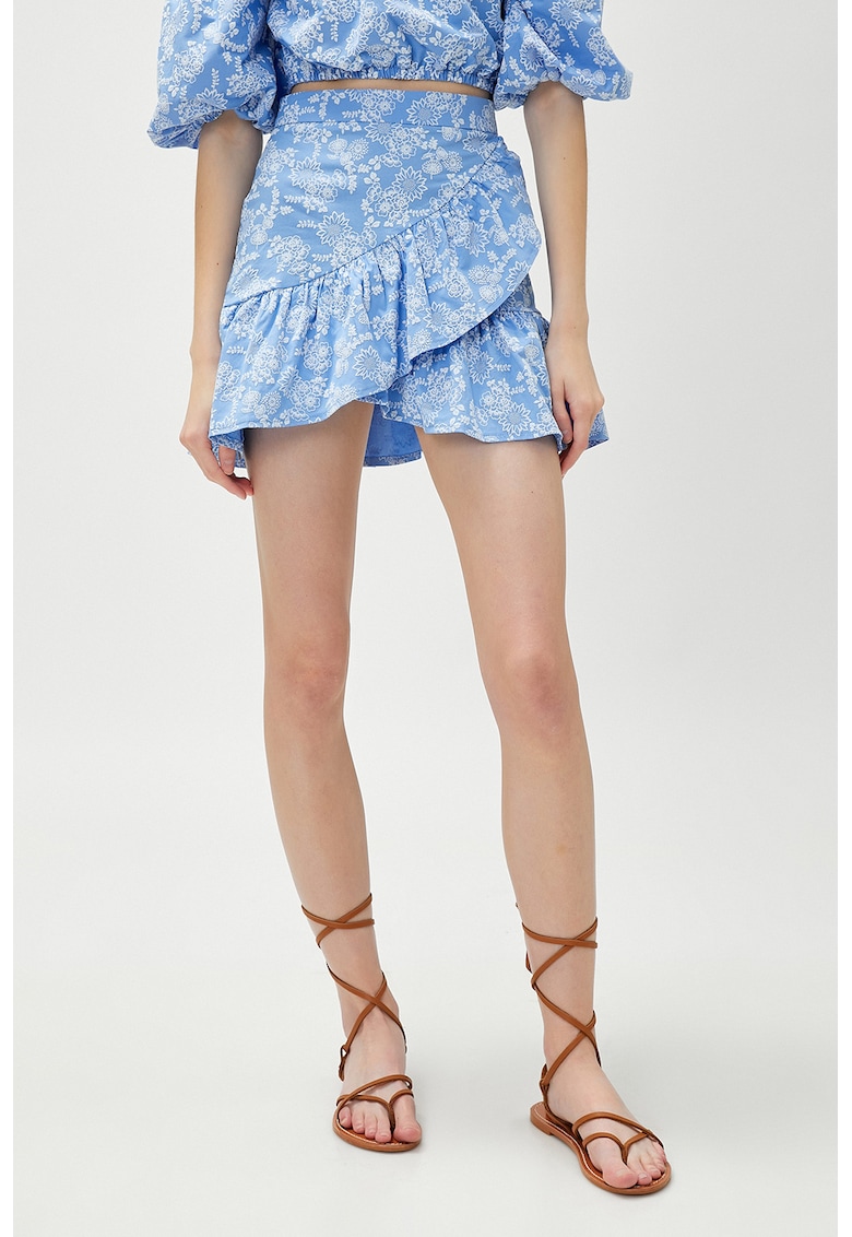 Fusta cu volane si model floral