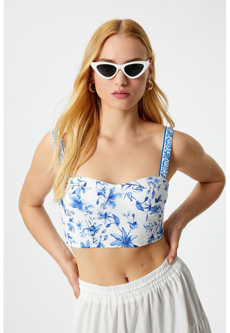 To crop cu imprimeu floral