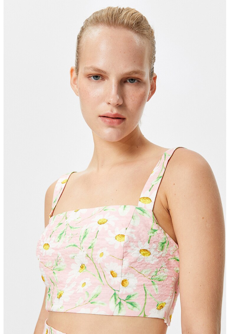 Top crop cu model floral