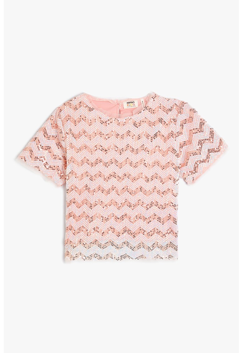 Bluza de paiete cu maneci scurte