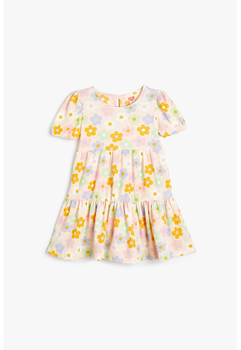 Rochie cu decolteu rotund si model floral