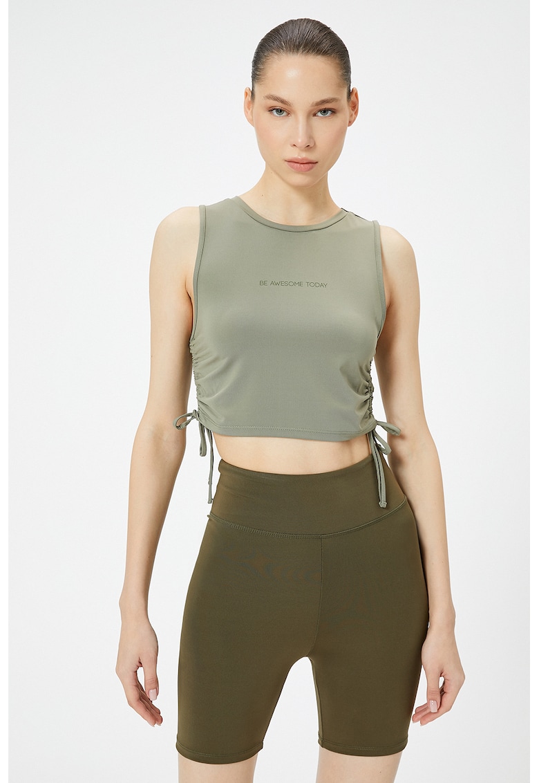 Top crop cu detaliu text