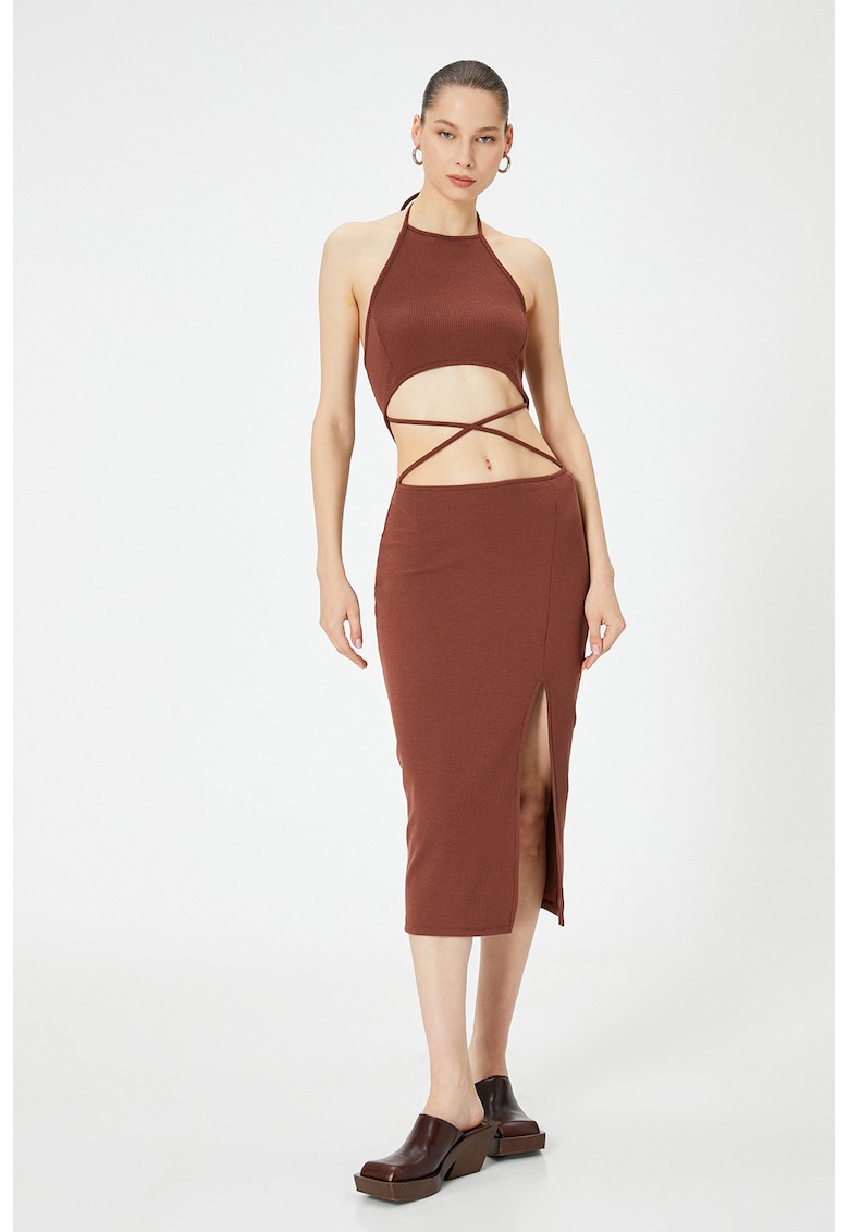 Rochie midi cu slit lateral