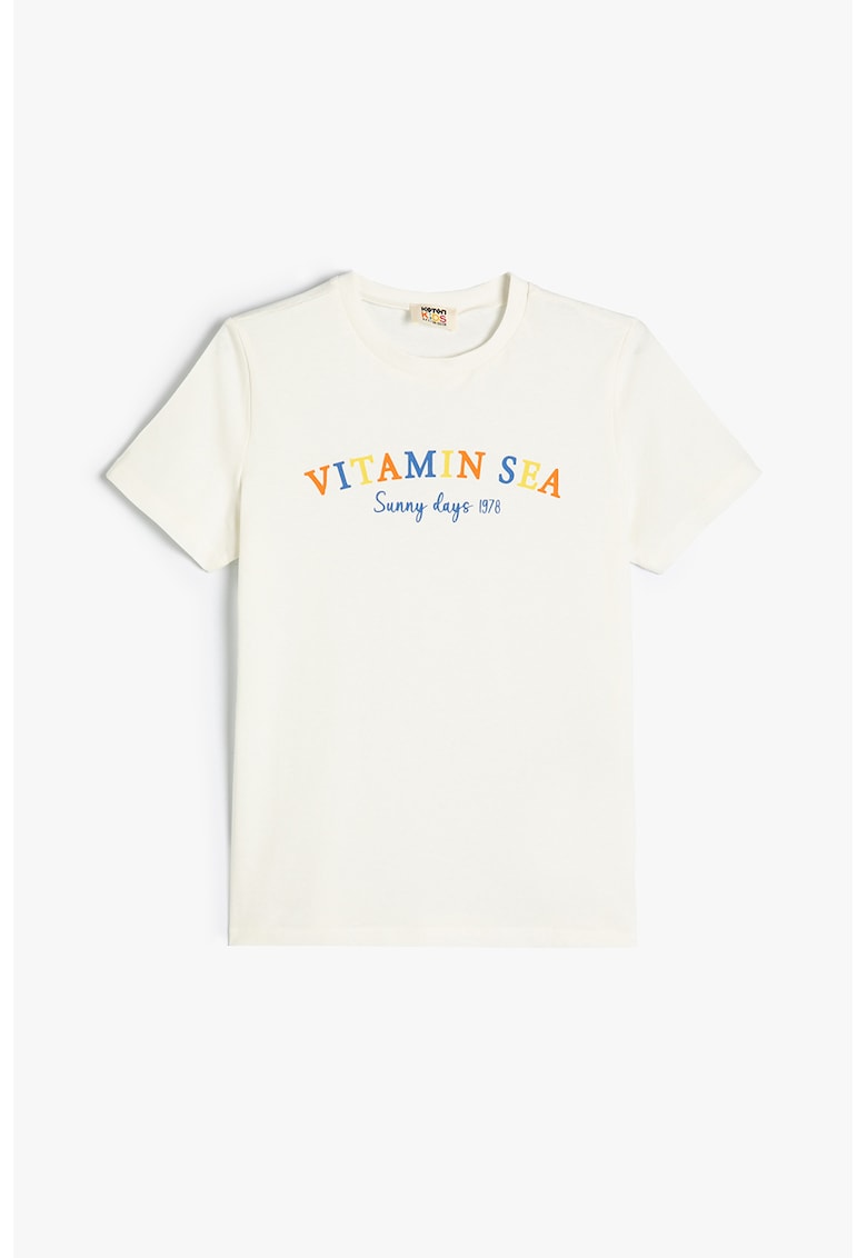 Tricou de bumbac cu imprimeu text