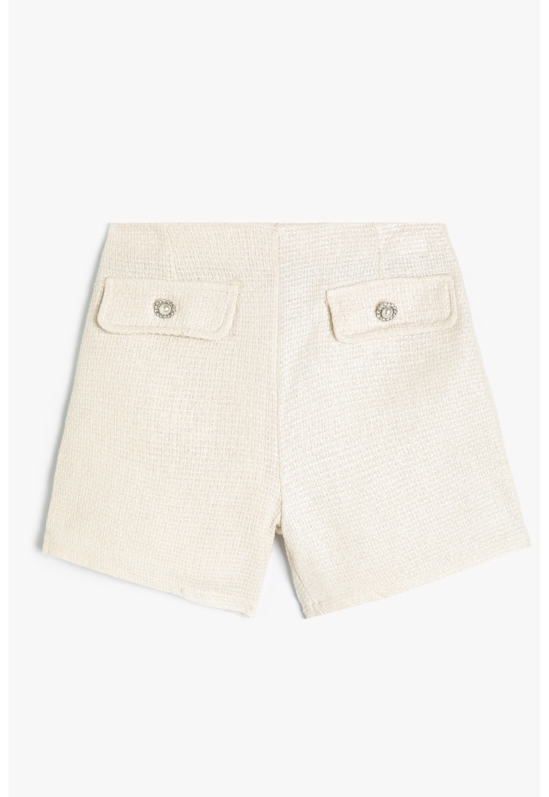 Pantaloni scurti texturati din amestec de bumbac