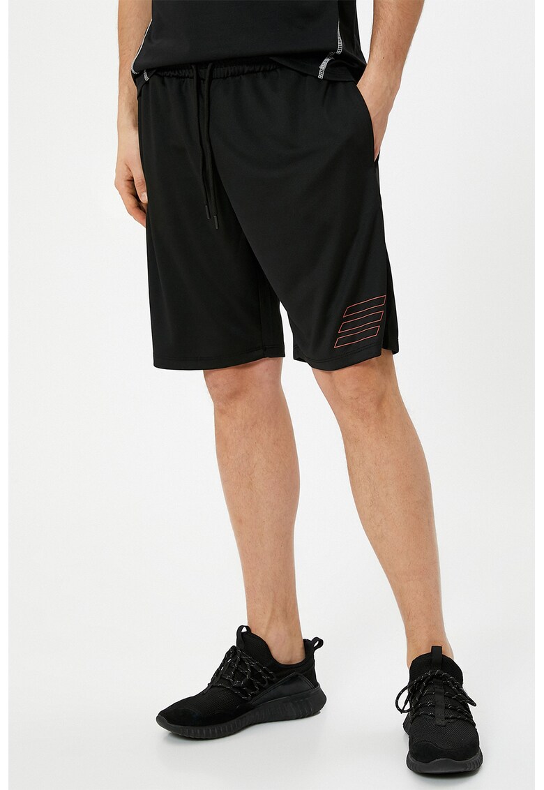 Pantaloni scurti uni cu talie elastica cu snur