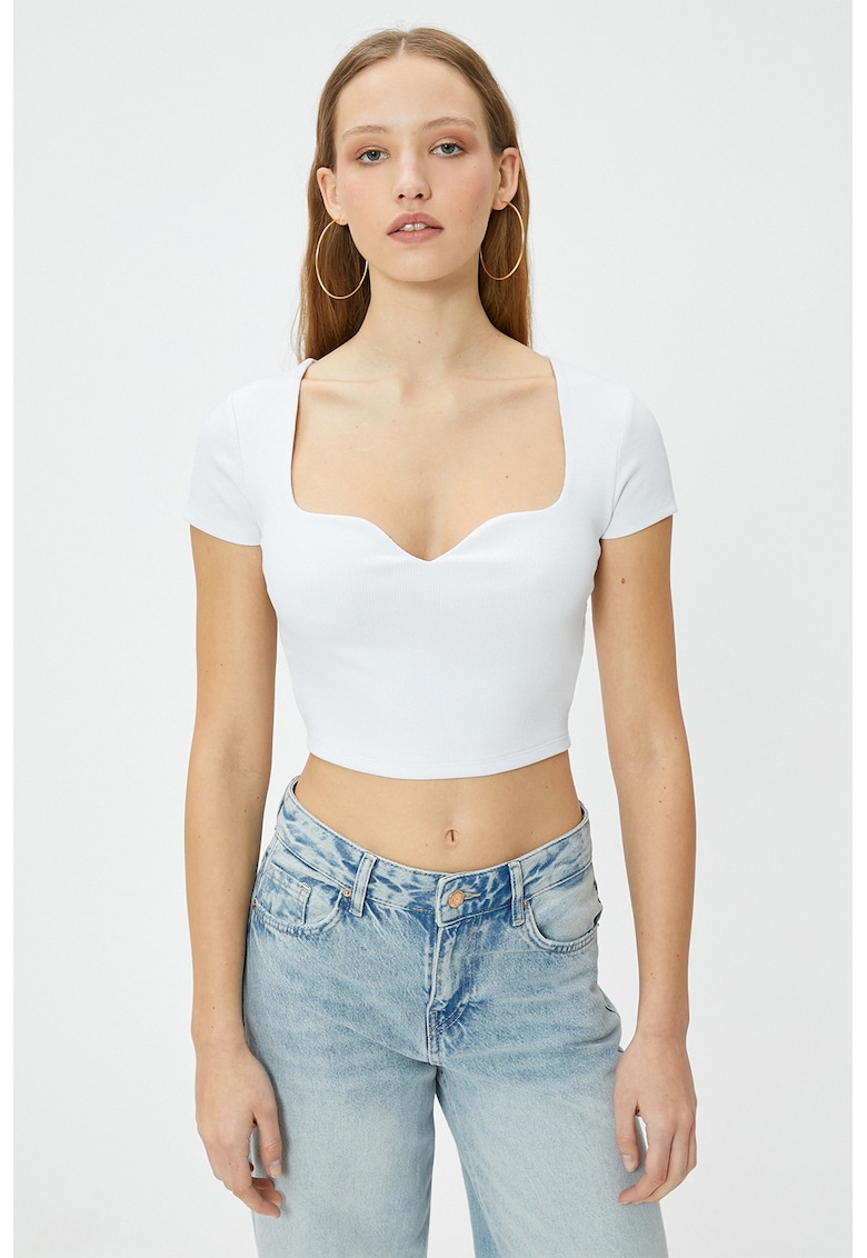 Tricou crop striat