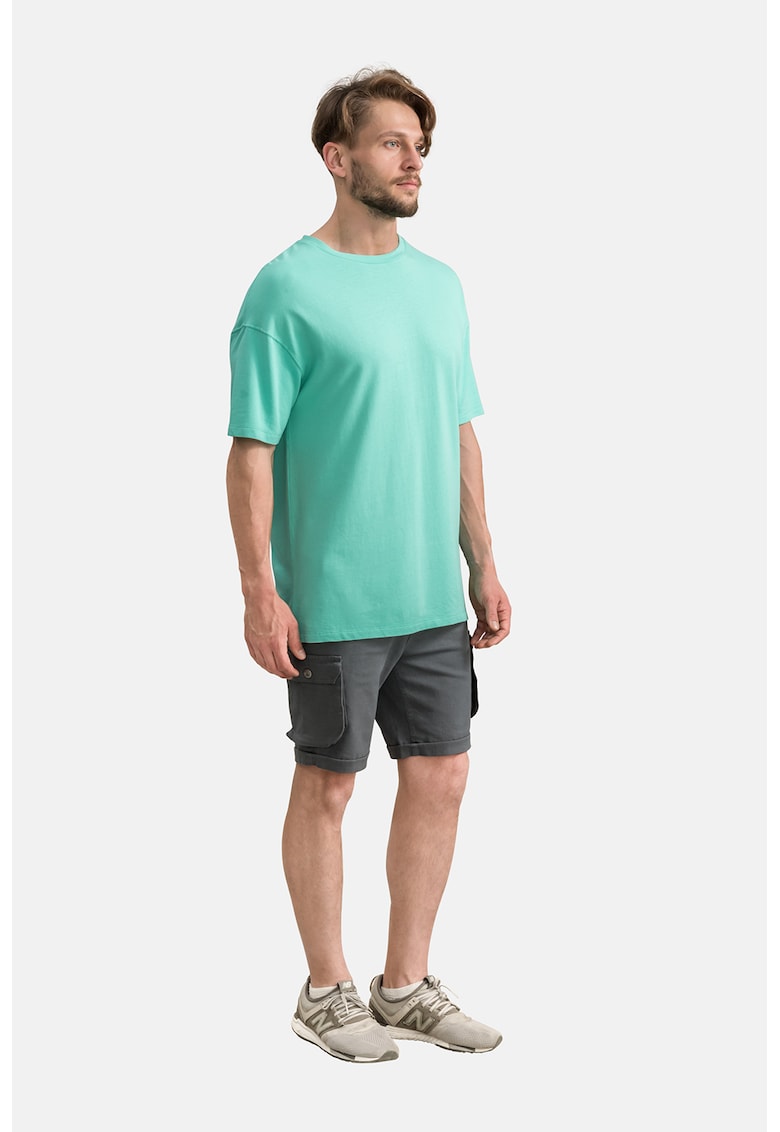 Tricou lejer unisex cu maneci cazute - Turcoaz