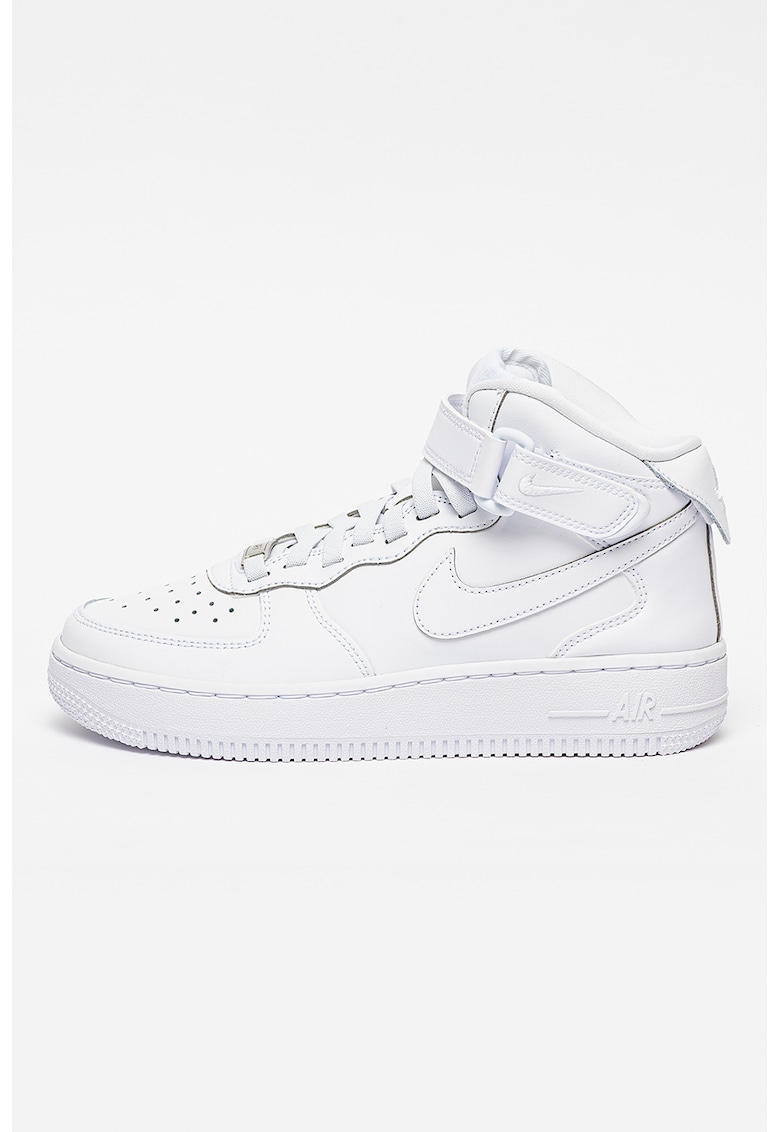 Pantofi sport din piele si piele ecologica Air Force 1 Mid Easyon - Alb