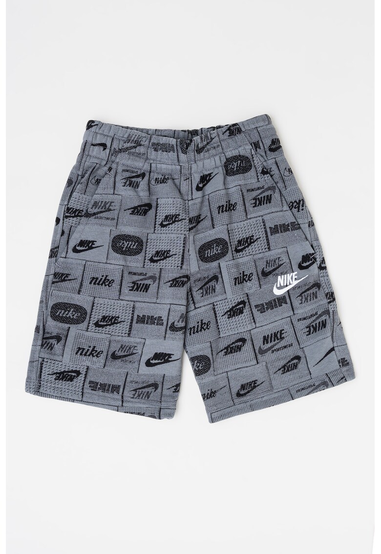 Bermude cu imprimeu grafic - Negru/Gri cenusiu