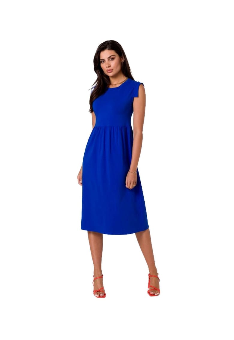 Rochie midi din bumbac - - Albastru inchis