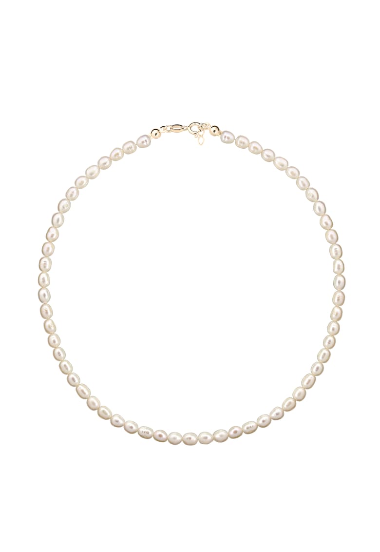 Colier Aur 585 -14K cu perle de cultura albe 6 - 5mm - inchizatoare clasica - 41 CM