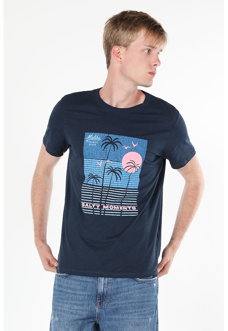 Tricou din bumbac cu imprimeu tropical