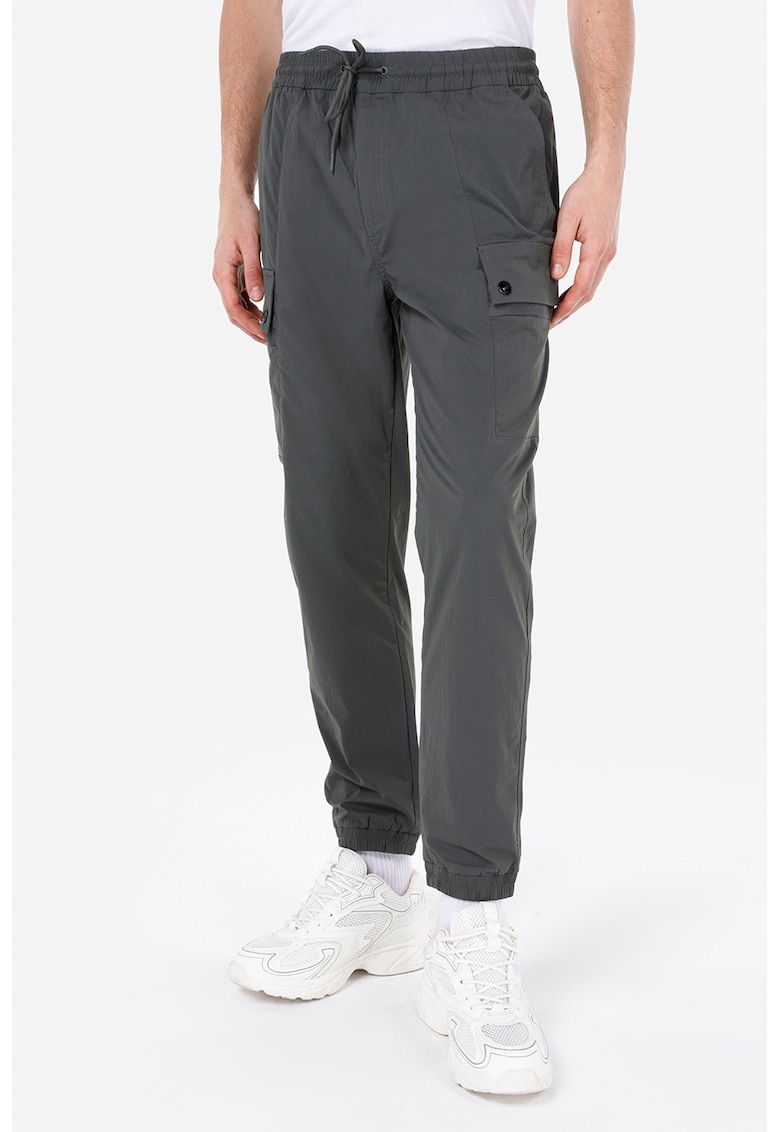 Pantaloni slim fit cu snur de ajustare in talie