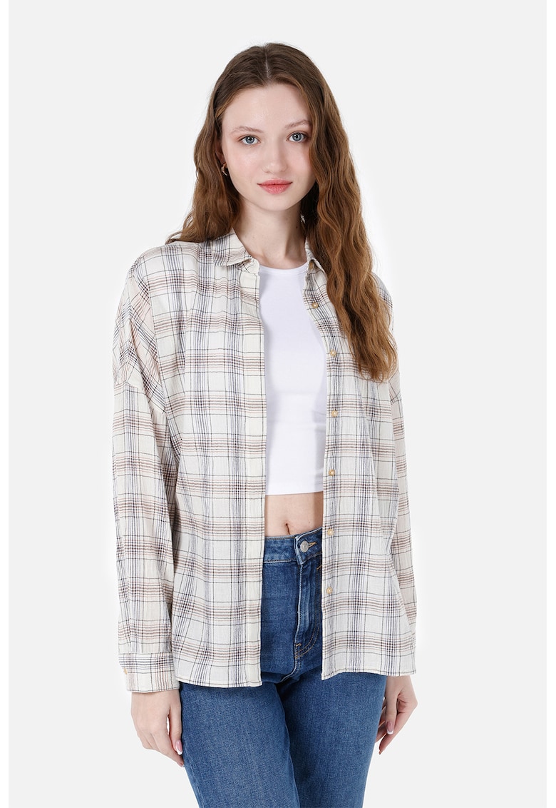 Camasa cu model in carouri si maneci cazute