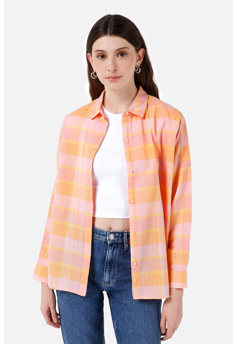 Camasa cu model in carouri si maneci cazute