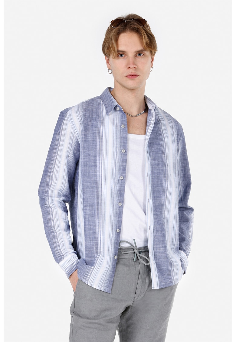 Camasa din bumbac cu model in dungi